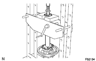 (a) Using SST and press, remove the rear axle shaft.