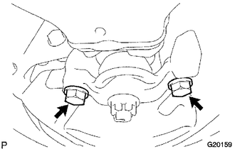 (a) Remove the 2 bolts, and separate the front lower ball joint attachment from