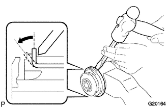 (a) Using a hammer and chisel, raise the flange of the bush diagonally as shown