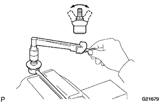 (a) Flip the ball joint stud back and forth 5 times, as shown in the illustration,