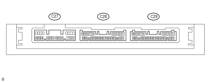 (a) Disconnect the C27 and C29 certification ECU (smart key ECU assembly) connectors.