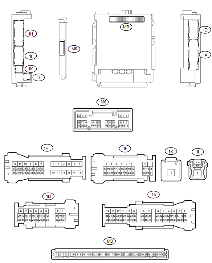 (a) Disconnect the MB main body ECU (multiplex network body ECU) connectors.