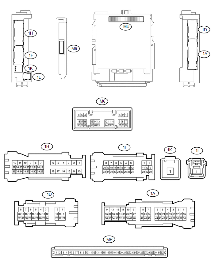 (a) Disconnect the MB main body ECU (multiplex network body ECU) connectors.