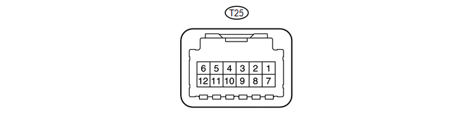 (a) Disconnect the T25 door control receiver connector.