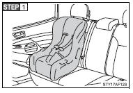 Place the child seat on the seat facing the front of the vehicle.