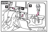 Route the top tether strap through