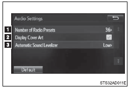 Select the number of radio preset