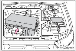 Push the tab in and lift the lid off.