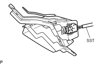 (1) Connect SST connector to the lower No. 1 instrument panel airbag assembly.