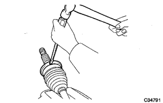 (a) Using a screwdriver and a hammer, remove the oil seal.