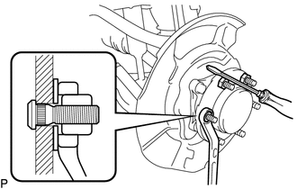 (a) Install a new hub bolt through the axle hub.