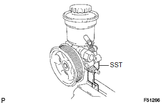 (a) Using SST, fix the vane pump assembly in a vise.